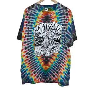 Sturgis Motorcycle Rally Darren McKeag Art Tie Dye XL Fruit of the Loom T-Shirt
